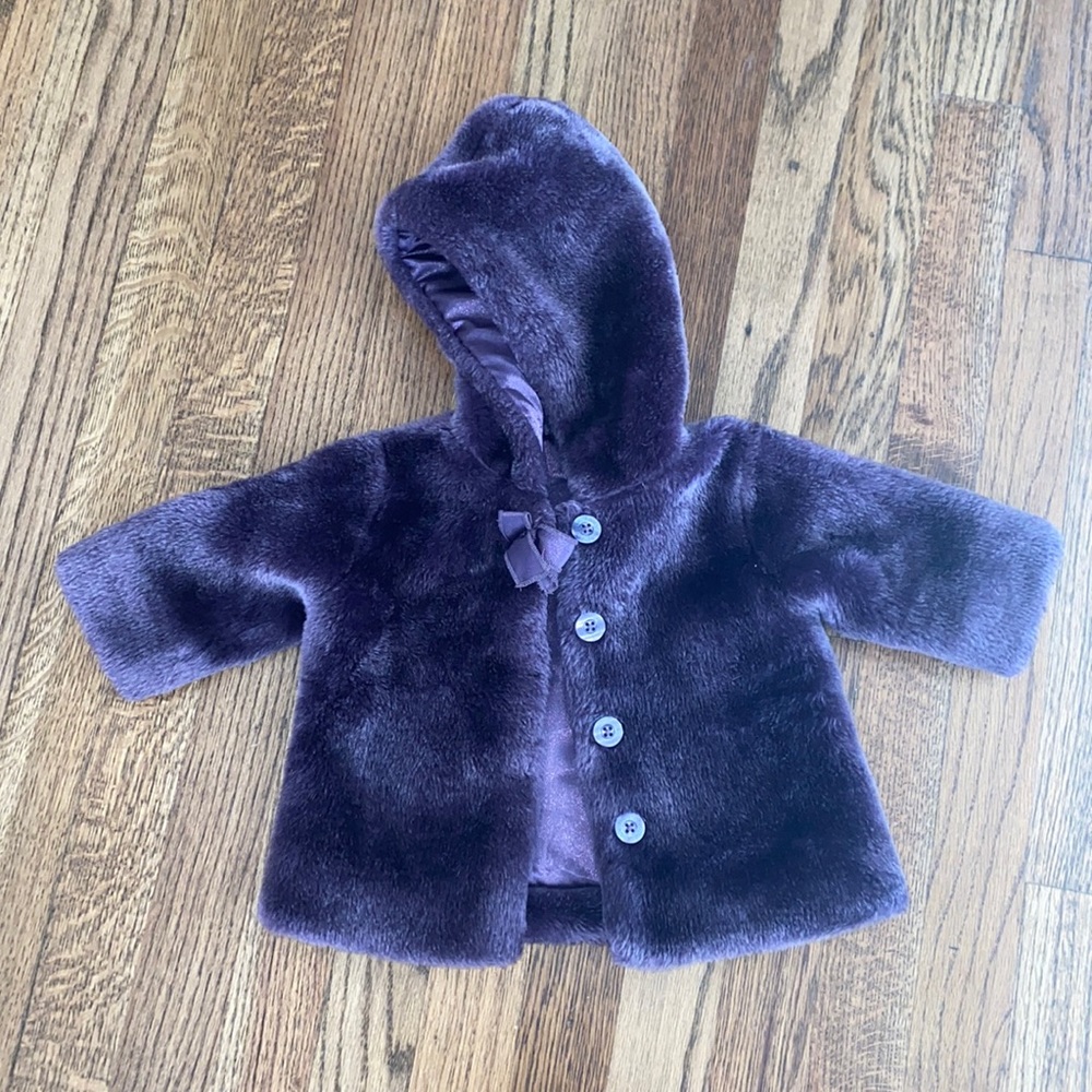 Koala Baby boutique faux fur purple jacket hygge